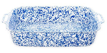 Crow Canyon Lasagna Pan Enamelware, Blue Marble